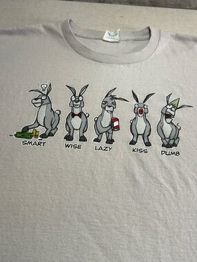 Graphic Donkey Character T-Shirt - Light Gray - Size XL
